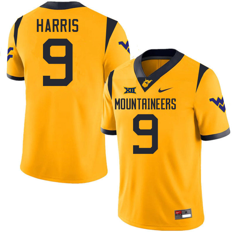 Major Harris WVU Jersey,West Virginia Mountaineers #9 Major Harris Jersey Youth College-Gold